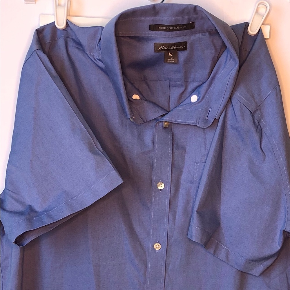 Eddie Bauer light blue short sleeve shirt XL mens